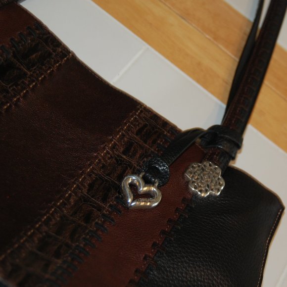 BRIGHTON Women's Black/Brown Leather Shoulder Bag - Picture 7 of 15